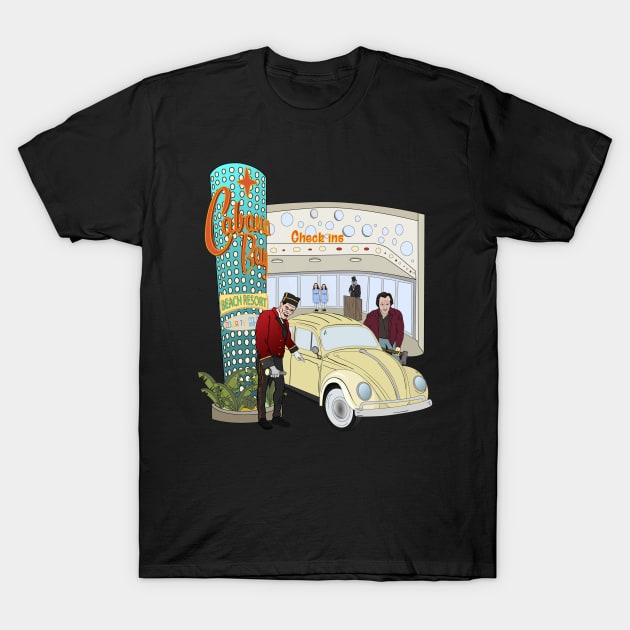 Cabana Bay - Shining Check in T-Shirt by DreadfulThreads